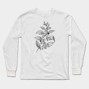 Belladonna .  Deadly nightshade black ink Long Sleeve T-Shirt